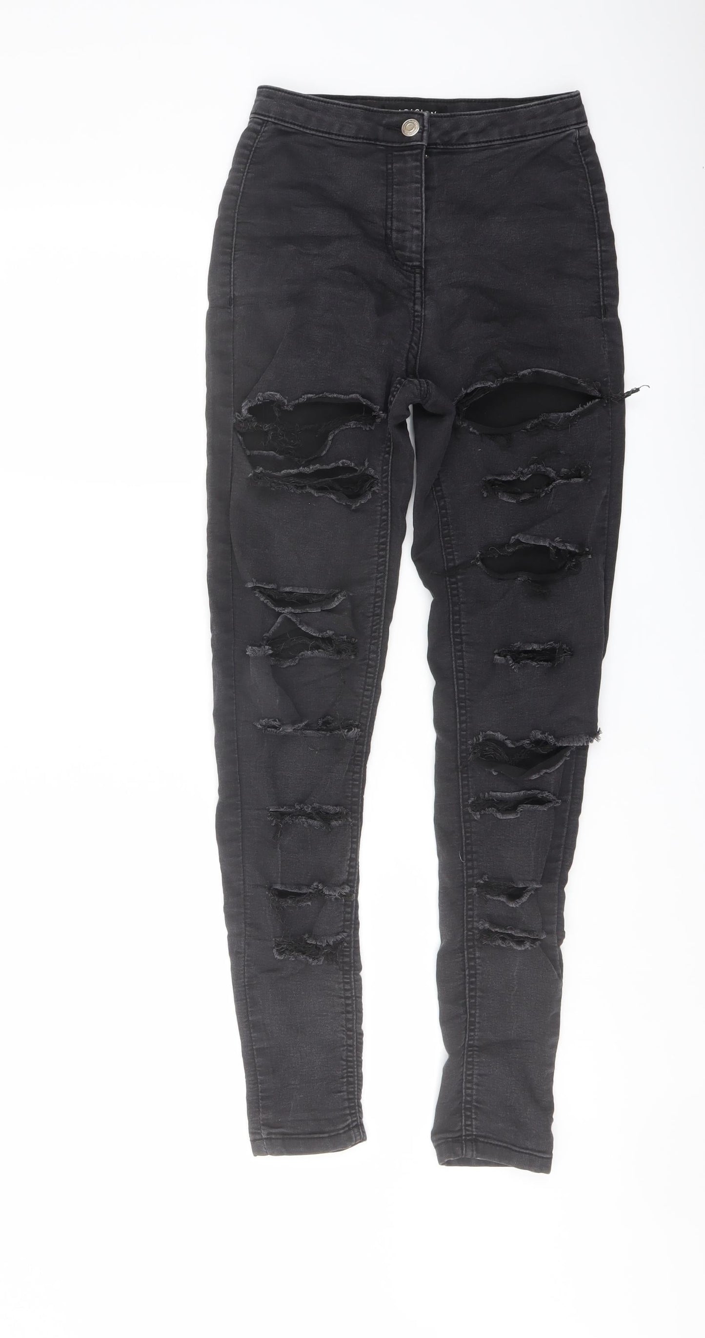 PARISIAN SIGNATURE Womens Grey Cotton Skinny Jeans Size 6 L27 in Regular Button