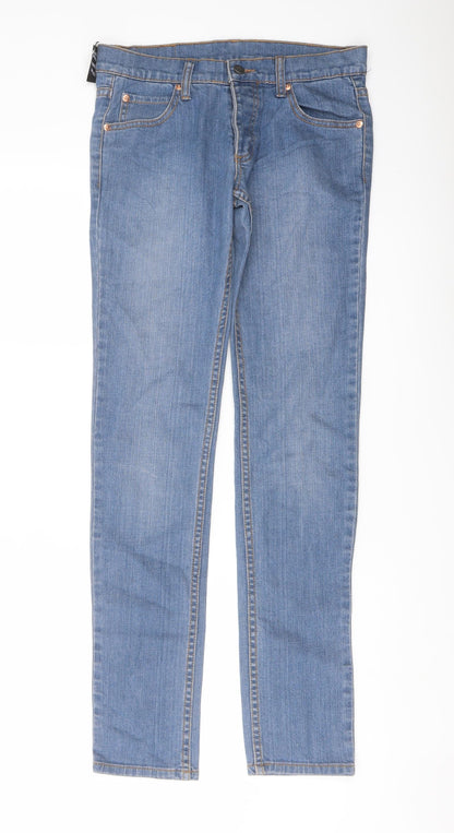 Cheap Monday Mens Blue Cotton Skinny Jeans Size 29 in L32 in Regular Button