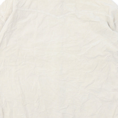 Womens UK Size S Pull&Bear Beige Basic Button-Up