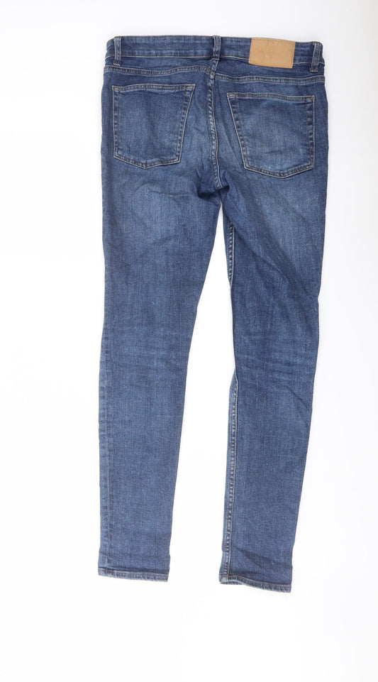 Cheap Monday Mens Blue Cotton Skinny Jeans Size 30 in L29 in Regular Button