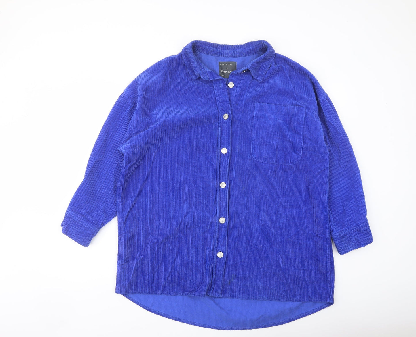 Denim & Co. Womens Blue Jacket Size 14 Button