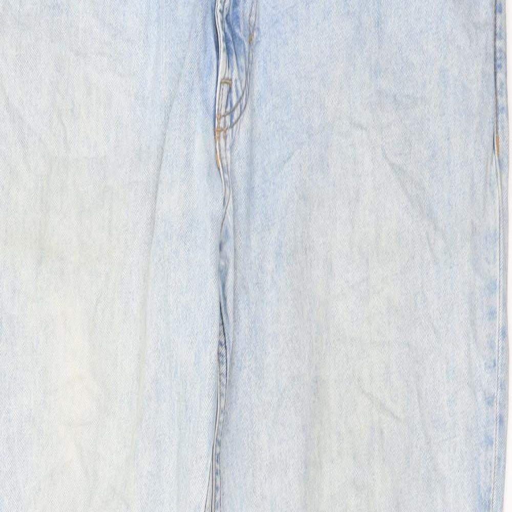 H&M Mens Blue Cotton Tapered Jeans Size 33 in L32 in Regular Button