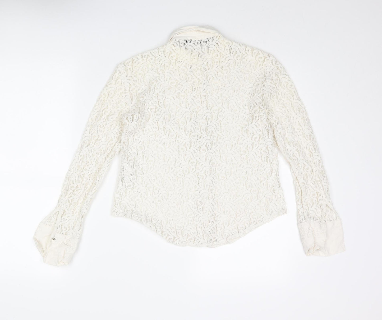 Womens UK Size S Zara Ivory Basic Blouse