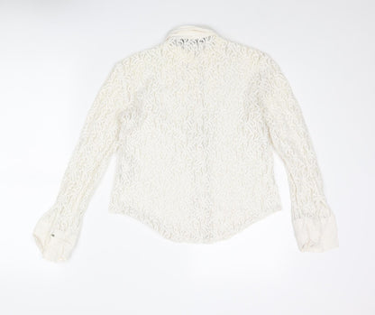 Womens UK Size S Zara Ivory Basic Blouse