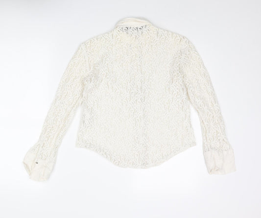 Womens UK Size S Zara Ivory Basic Blouse