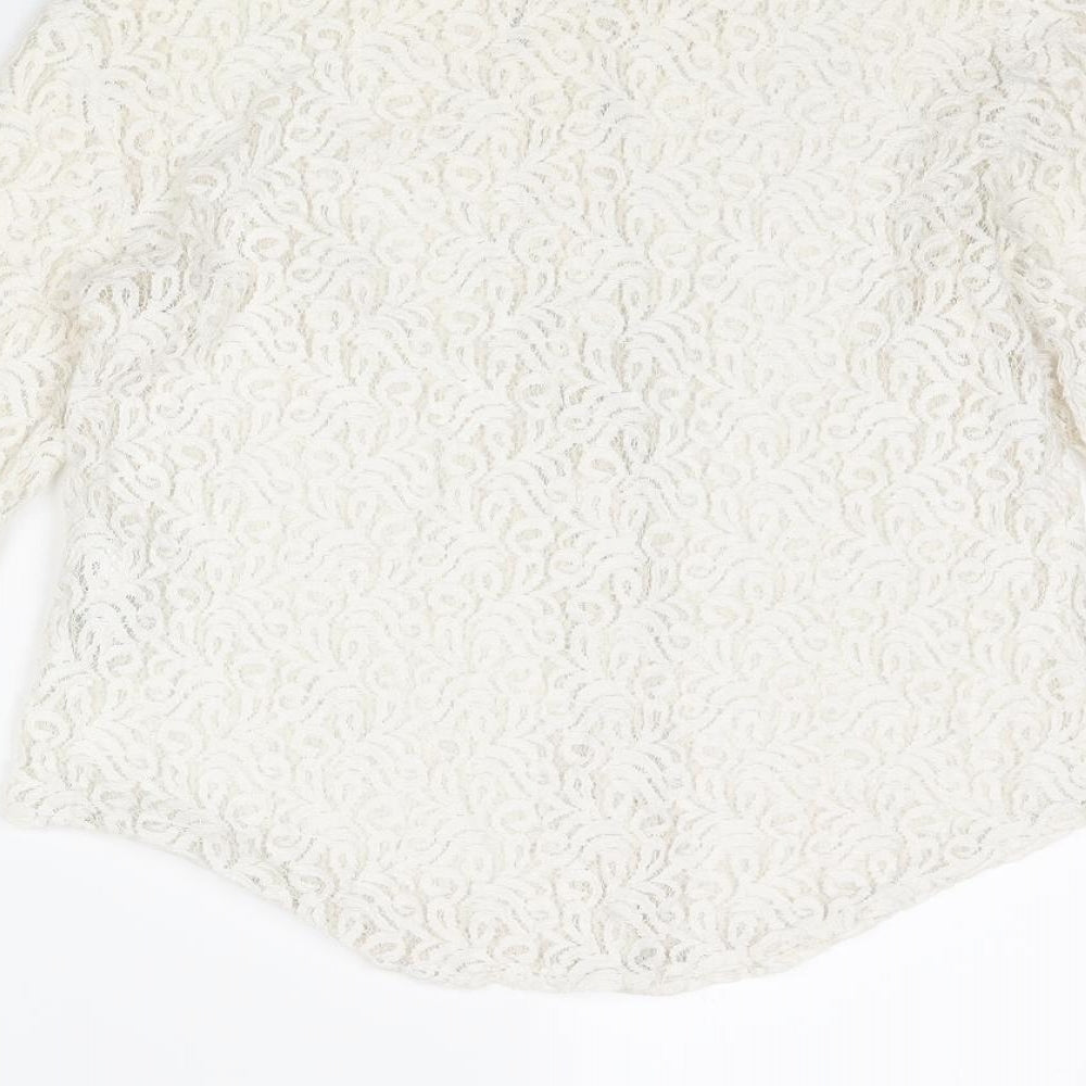 Womens UK Size S Zara Ivory Basic Blouse
