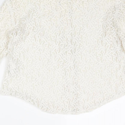 Womens UK Size S Zara Ivory Basic Blouse