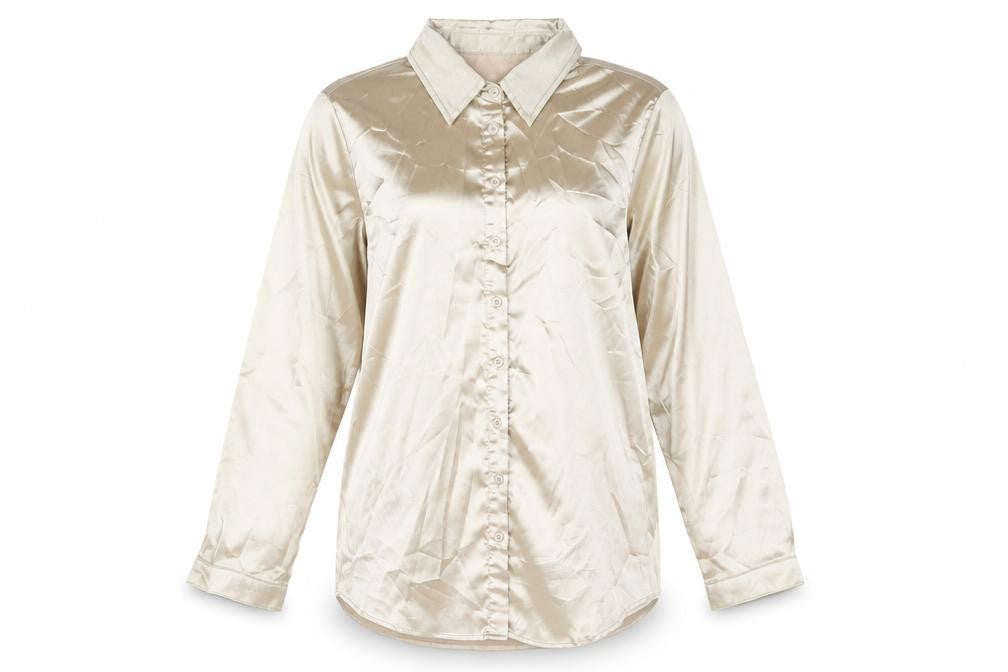 Womens UK Size S PRETTYLITTLETHING Gold Basic Button-Up