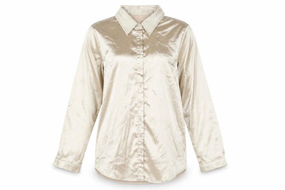 Womens UK Size S PRETTYLITTLETHING Gold Basic Button-Up