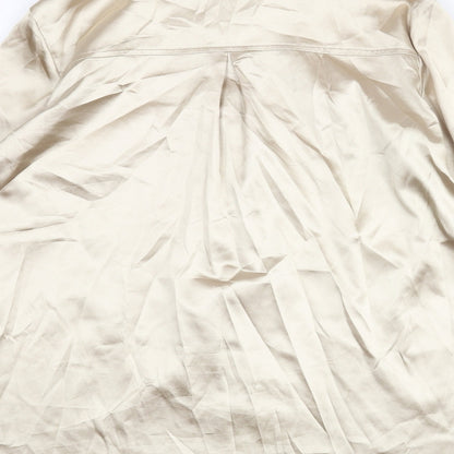 Womens UK Size S PRETTYLITTLETHING Gold Basic Button-Up