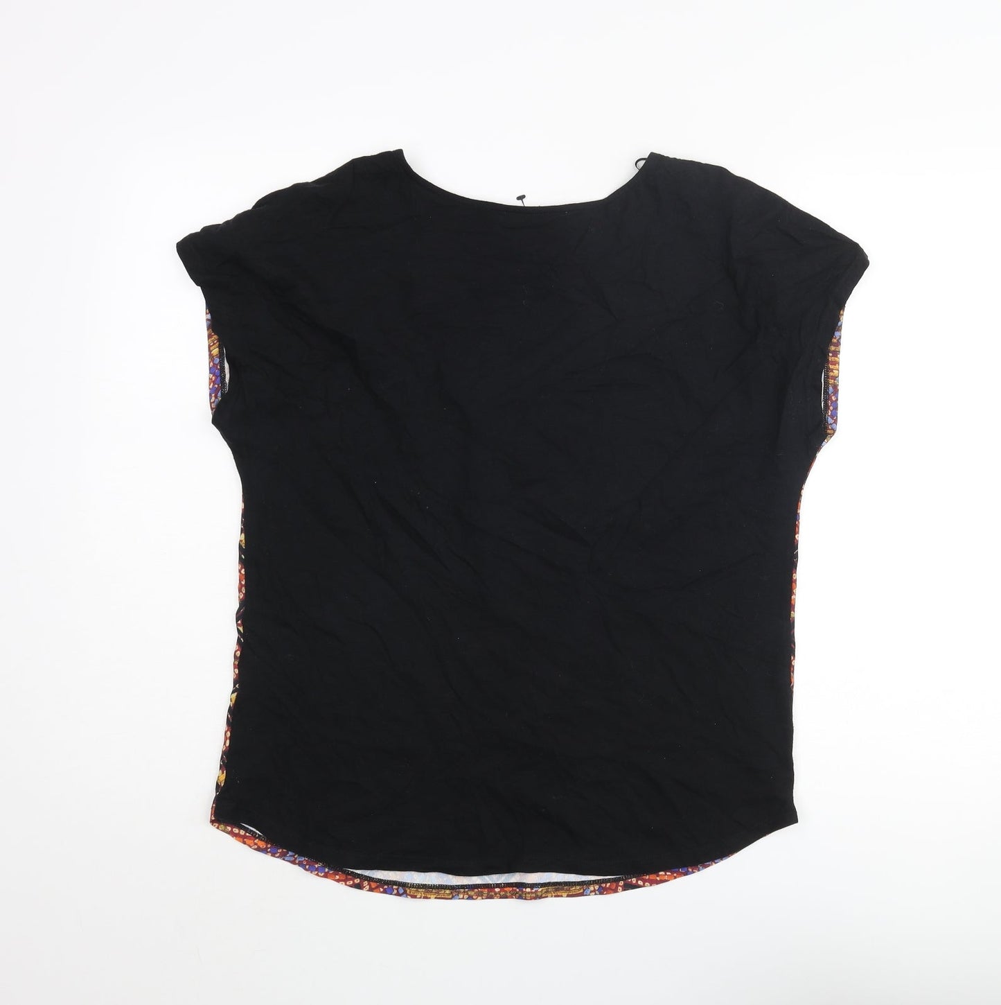 Womens UK Size 10 Indigo Multicoloured Basic Blouse