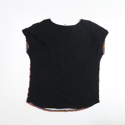 Womens UK Size 10 Indigo Multicoloured Basic Blouse