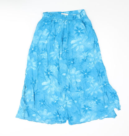 Peepers Womens Black Floral Viscose A-Line Skirt Size 26 in Button