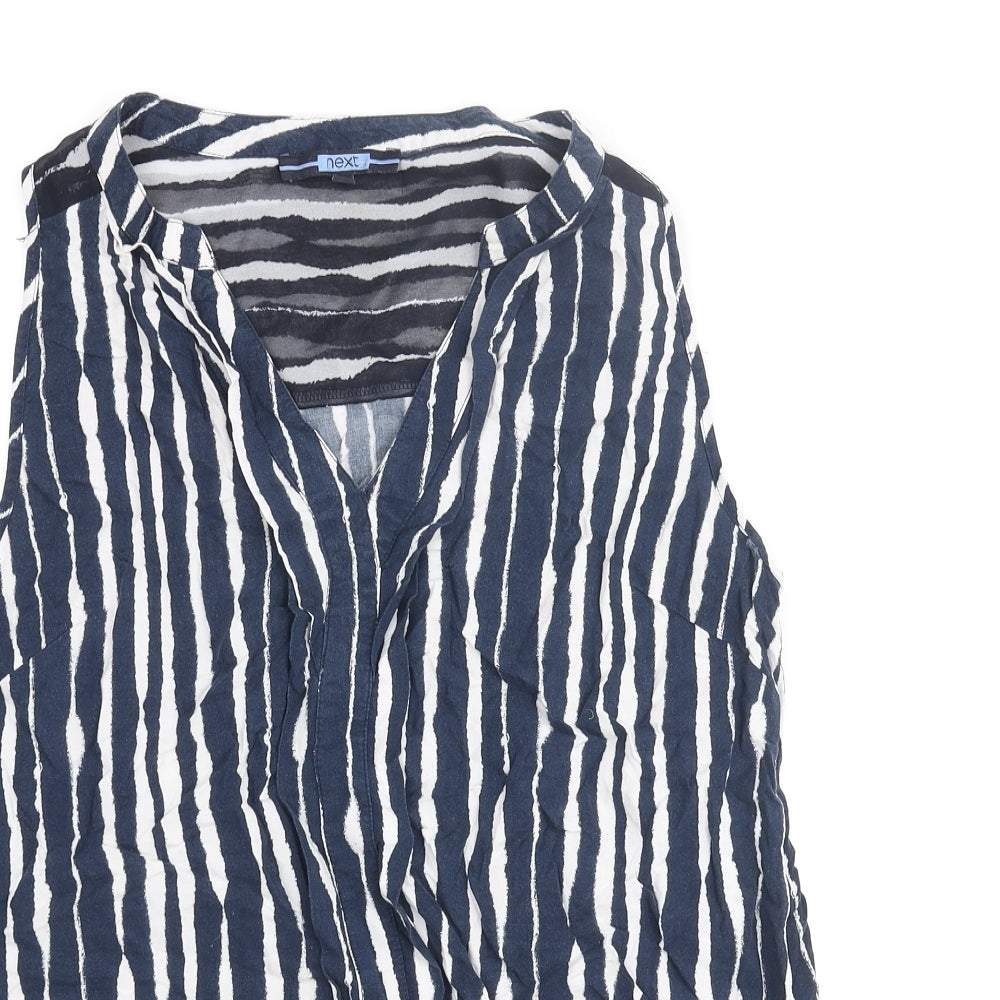 Womens UK Size 10 NEXT Blue Basic Blouse