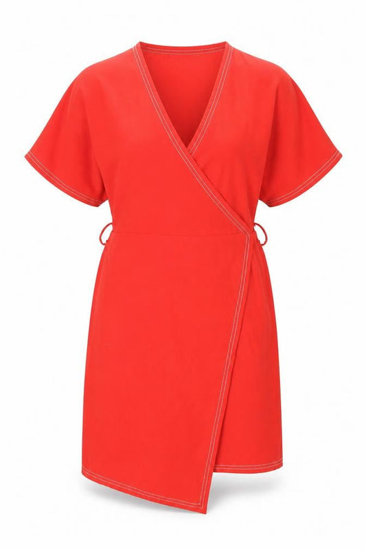 NEXT Womens Red Polyester Shift Size 10 V-Neck Zip