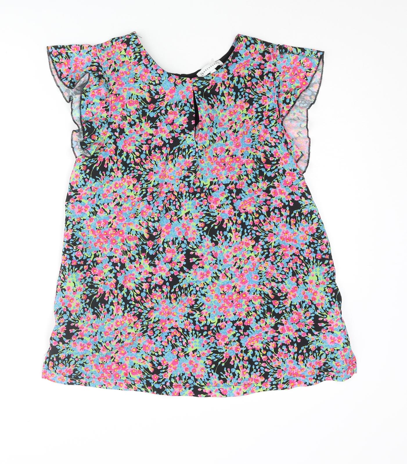 Womens UK Size 12 Warehouse Multicoloured Basic Blouse