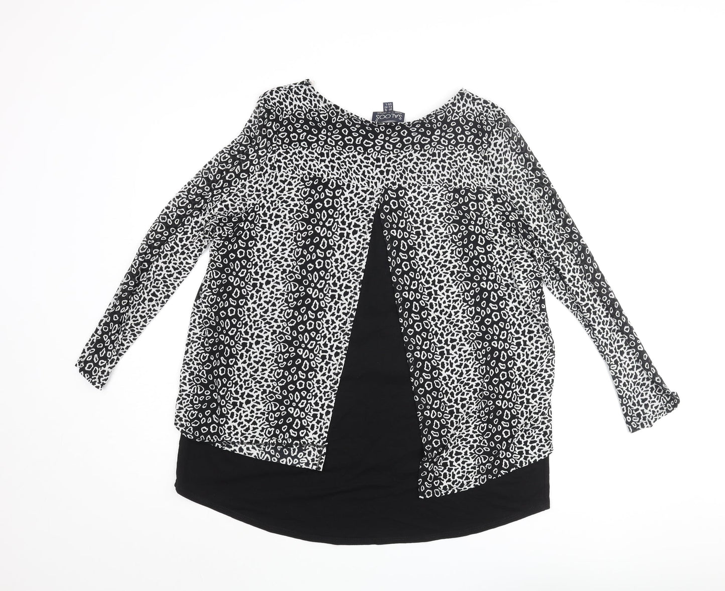 Womens UK Size 16 Saloos Black Basic Blouse