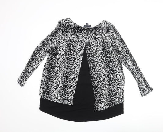 Womens UK Size 16 Saloos Black Basic Blouse