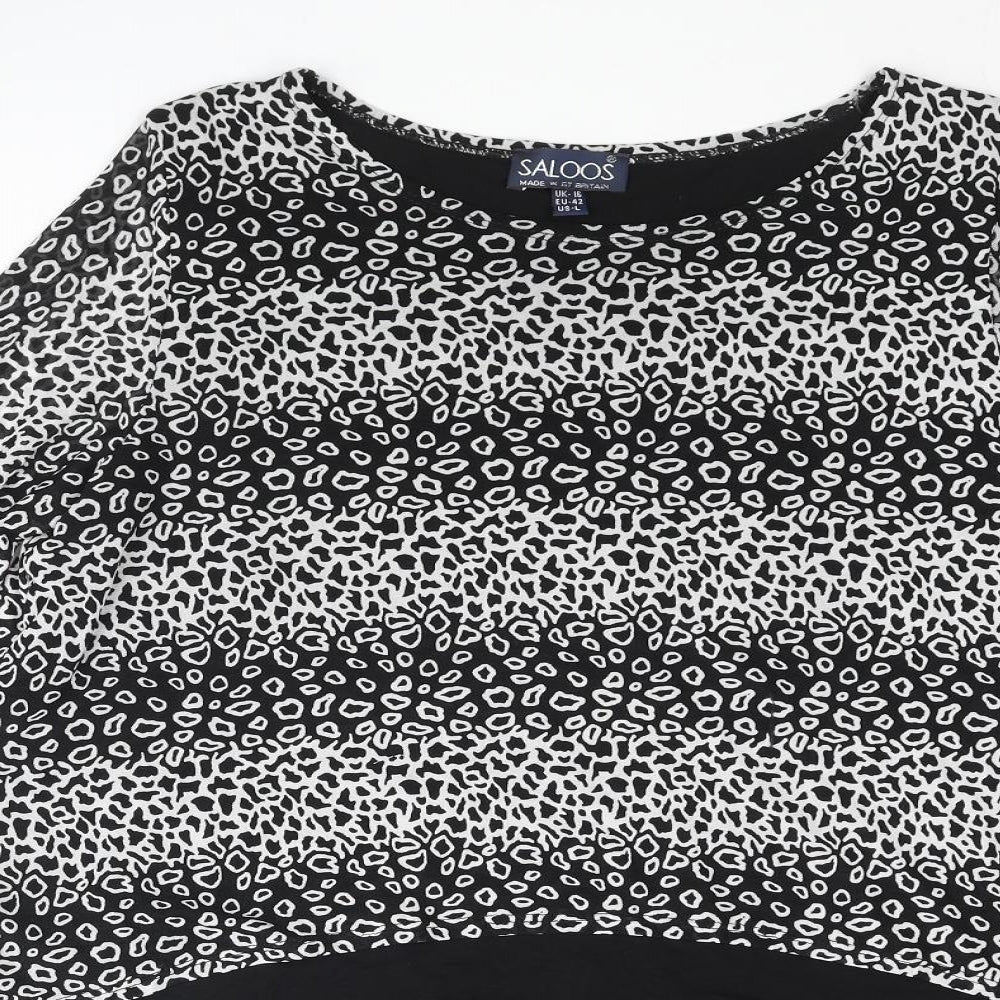 Womens UK Size 16 Saloos Black Basic Blouse
