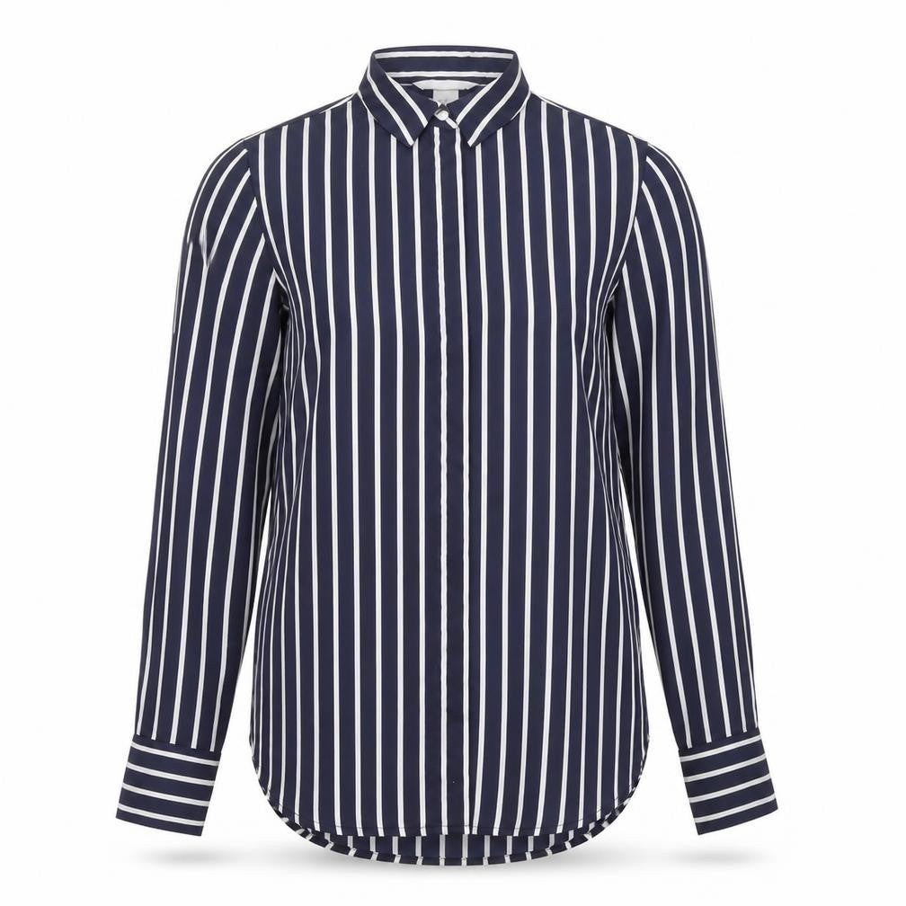 Womens UK Size 8 H&M Blue Basic Button-Up