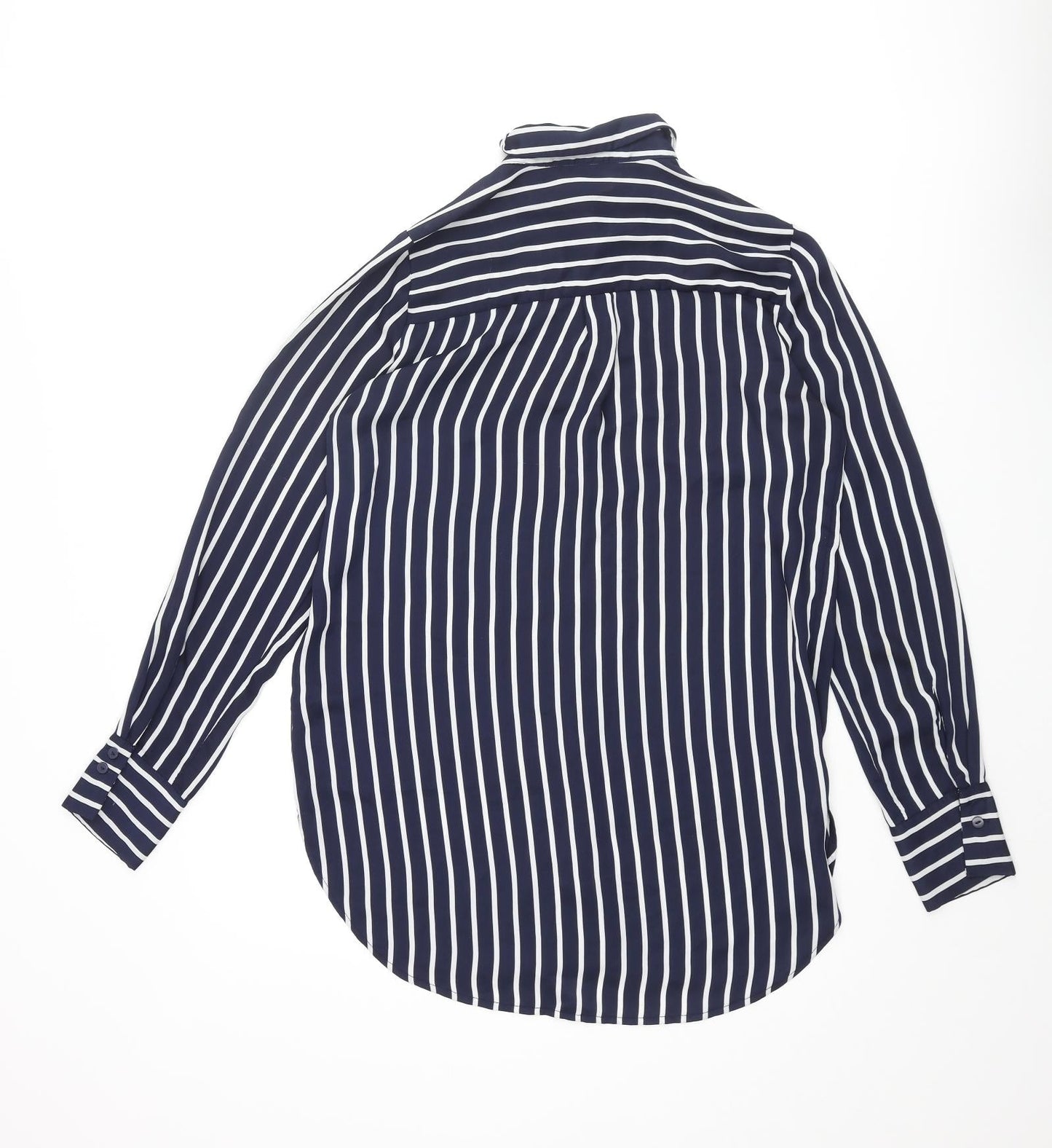 Womens UK Size 8 H&M Blue Basic Button-Up