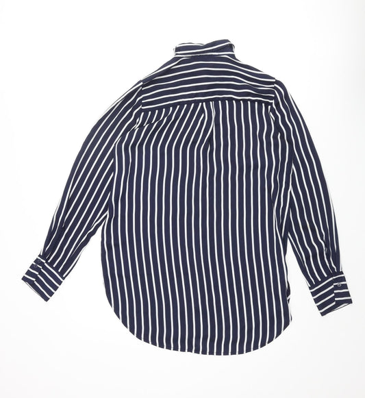 Womens UK Size 8 H&M Blue Basic Button-Up