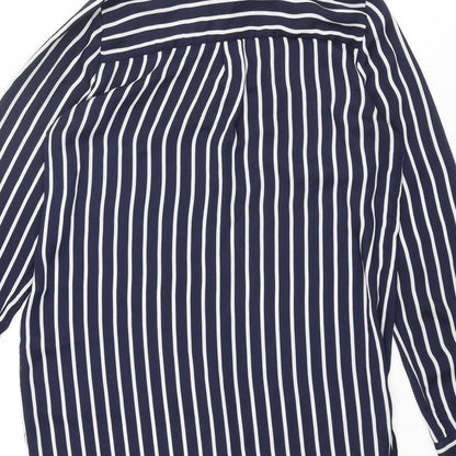 Womens UK Size 8 H&M Blue Basic Button-Up