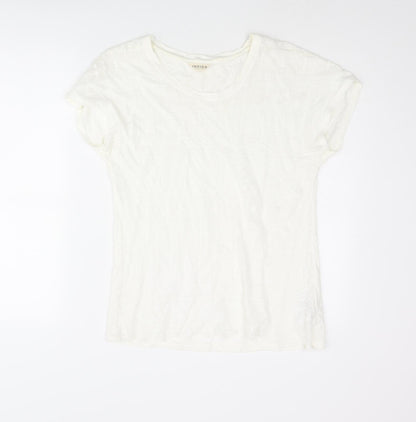 Womens UK Size 10 Indigo Ivory Basic Blouse
