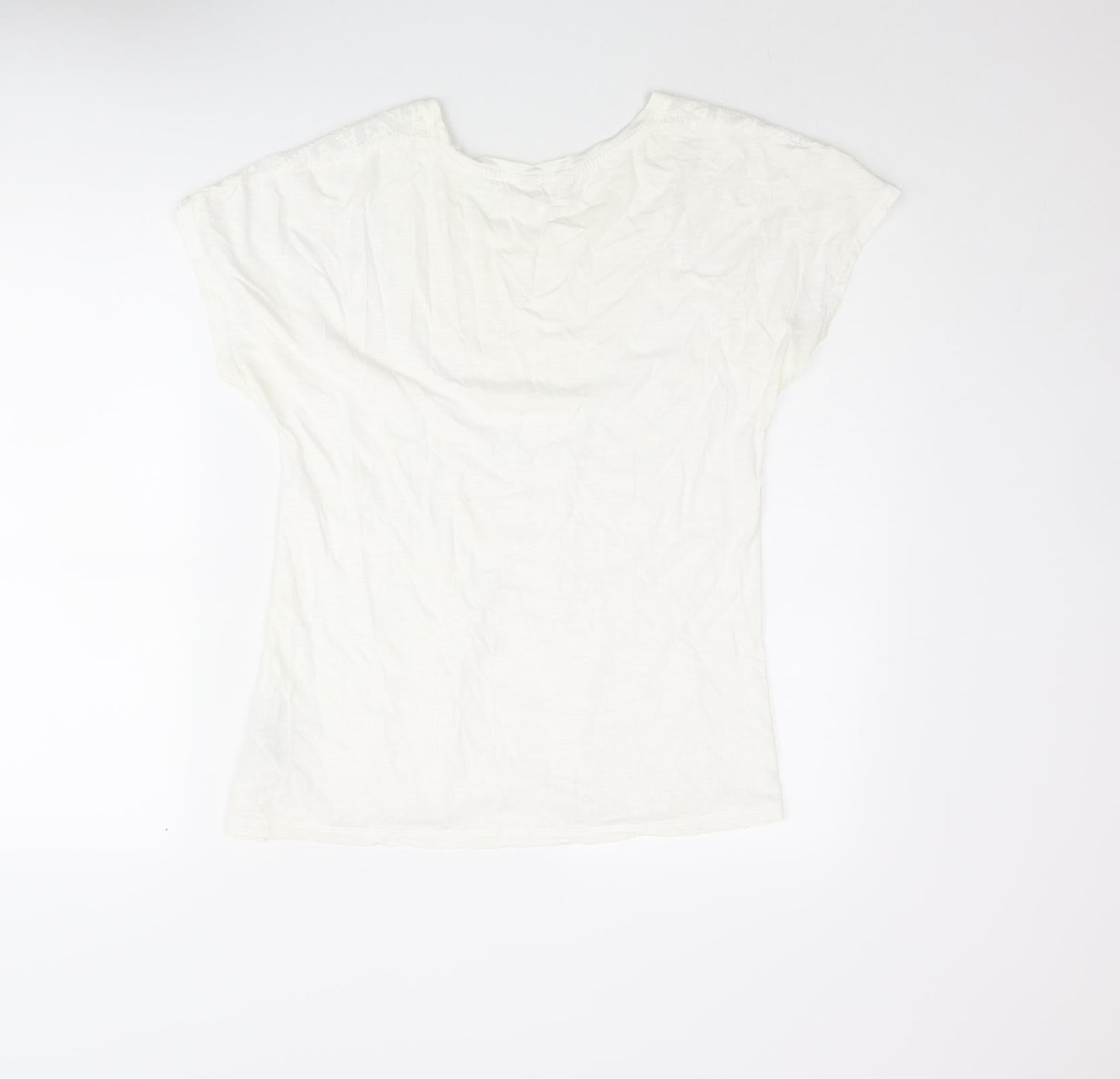 Womens UK Size 10 Indigo Ivory Basic Blouse