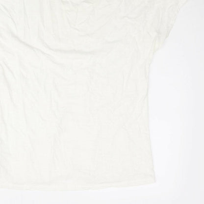 Womens UK Size 10 Indigo Ivory Basic Blouse