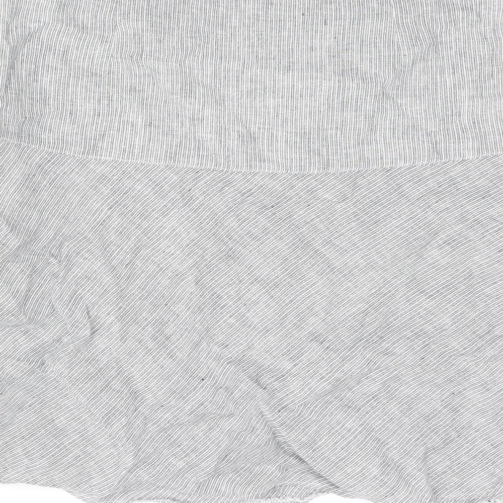 Marks and Spencer Womens Blue Striped Linen A-Line Skirt Size 12 Zip