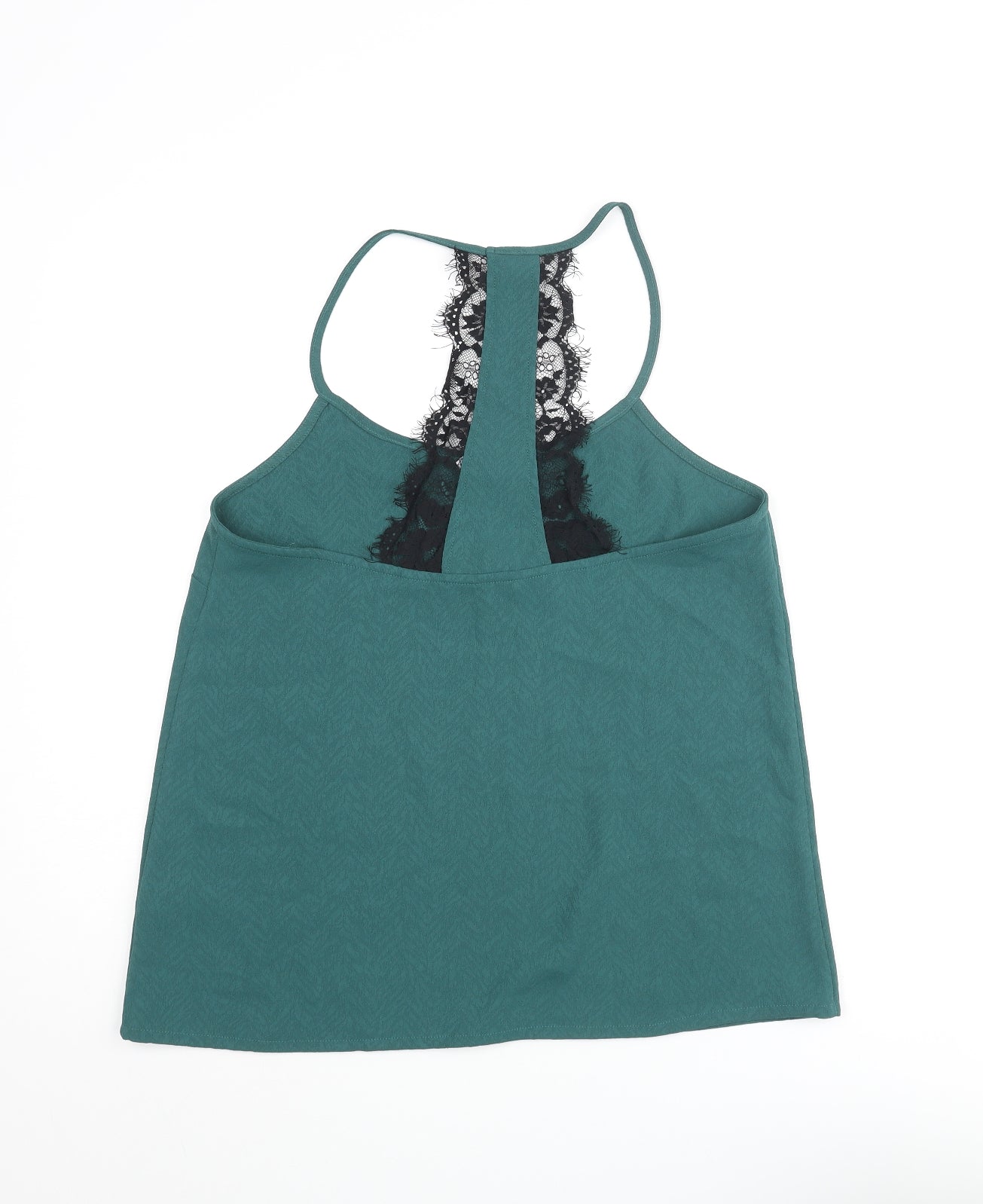 Jack Wills Womens Green Polyester Camisole Blouse Size 12 Scoop Neck - Lace Detail