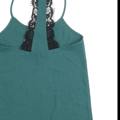 Jack Wills Womens Green Polyester Camisole Blouse Size 12 Scoop Neck - Lace Detail