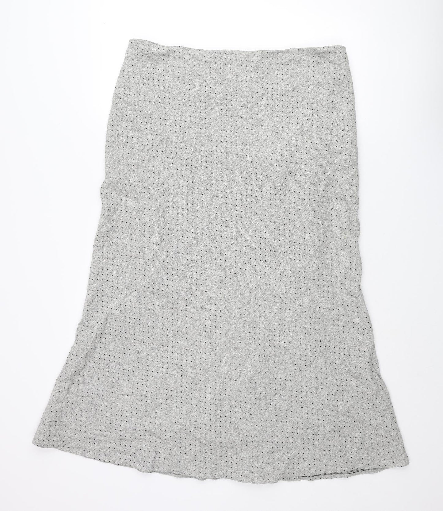 Kaliko Womens Grey Polka Dot Viscose Maxi Skirt Size 18 Zip