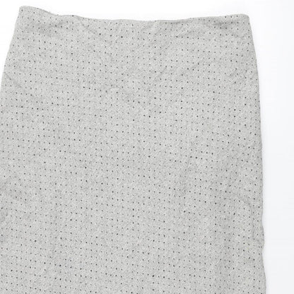 Kaliko Womens Grey Polka Dot Viscose Maxi Skirt Size 18 Zip