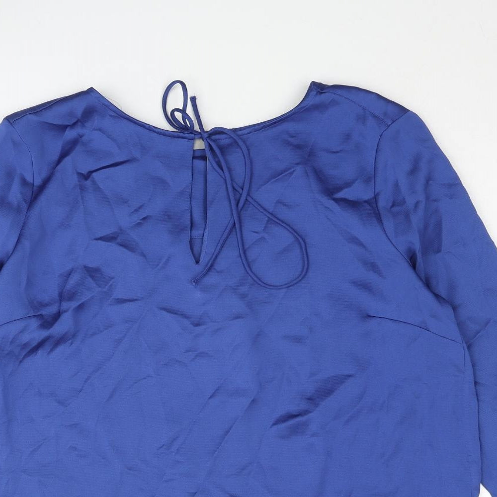 Womens UK Size 10 H&M Blue Basic Blouse