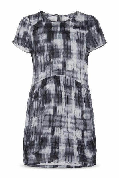 John Lewis Womens Blue Geometric Viscose Shift Size 12 Round Neck Zip