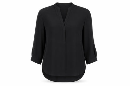 Dorothy Perkins Womens Black Polyester Basic Blouse Size 8 V-Neck