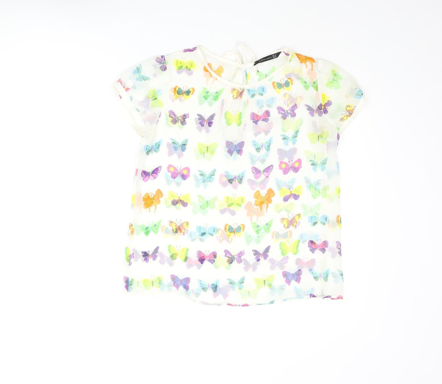 Womens UK Size M Zara Multicoloured Basic Blouse
