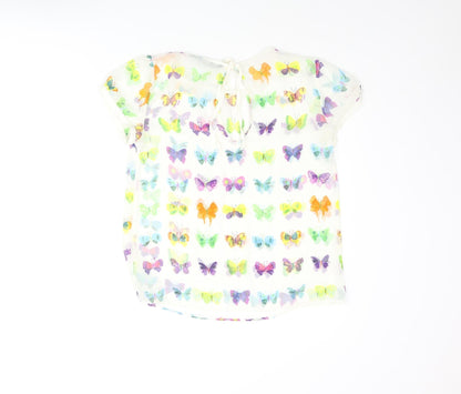 Womens UK Size M Zara Multicoloured Basic Blouse