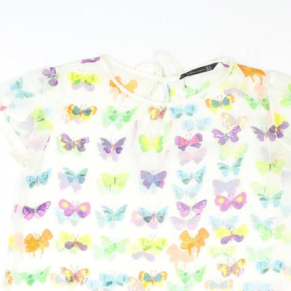 Womens UK Size M Zara Multicoloured Basic Blouse