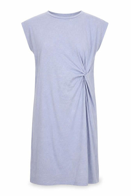 Lefties Womens Blue Polyester Jumper Dress Size XL Round Neck Pullover - Knot Detail