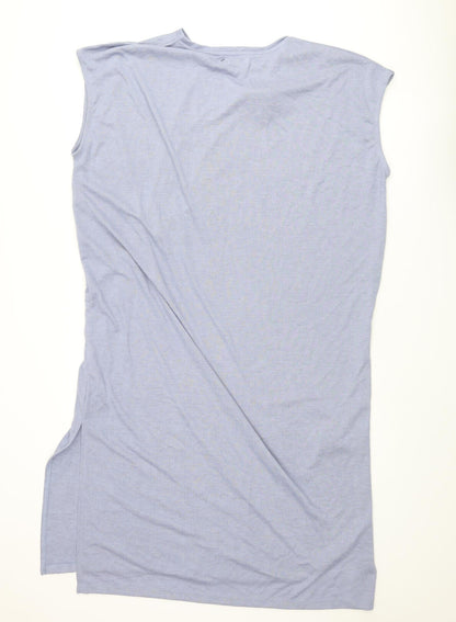 Lefties Womens Blue Polyester Jumper Dress Size XL Round Neck Pullover - Knot Detail