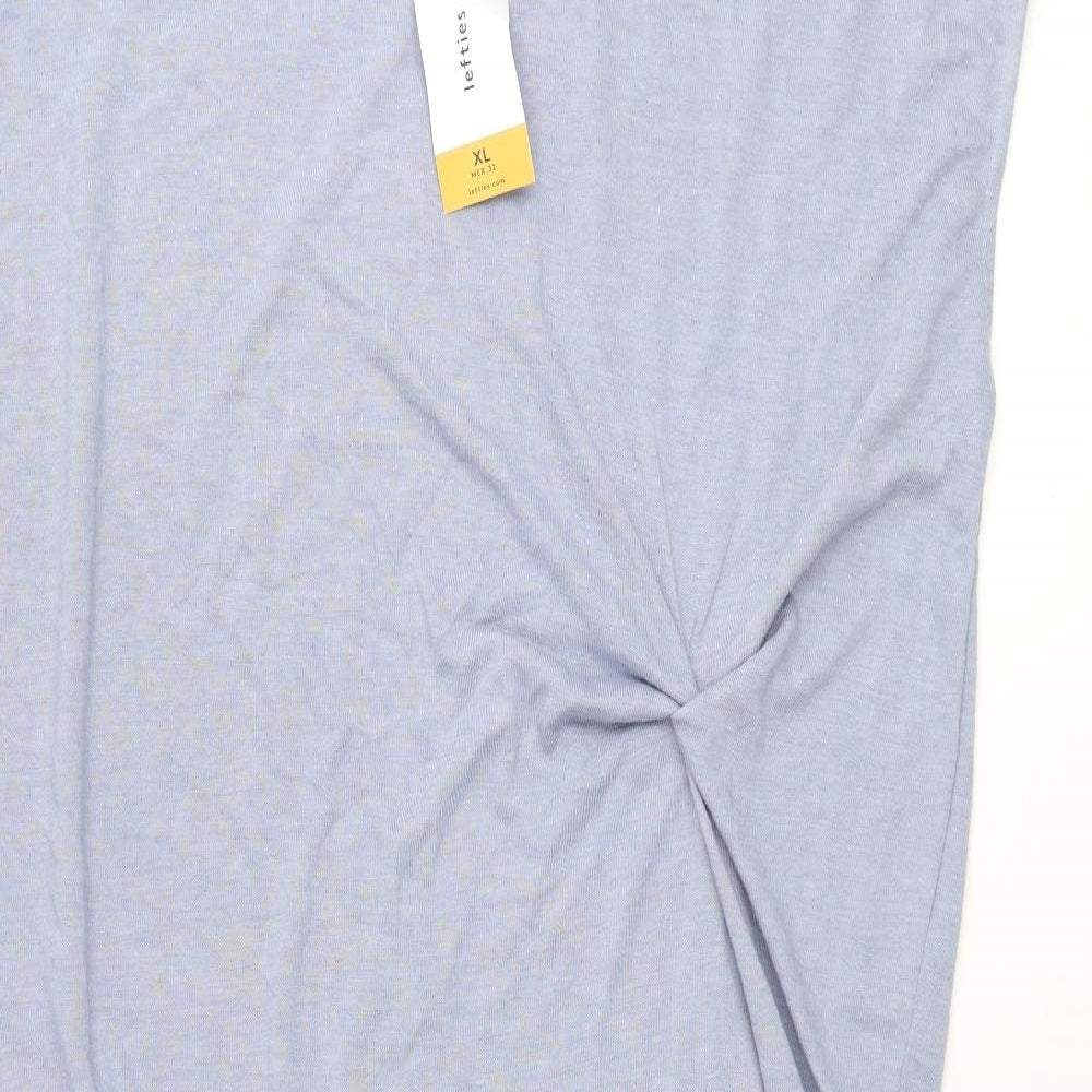 Lefties Womens Blue Polyester Jumper Dress Size XL Round Neck Pullover - Knot Detail