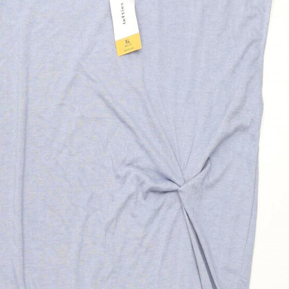 Lefties Womens Blue Polyester Jumper Dress Size XL Round Neck Pullover - Knot Detail