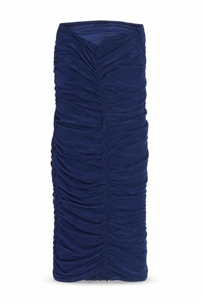 PRETTYLITTLETHING Womens Blue Polyester Bodycon Size 10 Sweetheart Pullover - Rouched