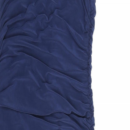 PRETTYLITTLETHING Womens Blue Polyester Bodycon Size 10 Sweetheart Pullover - Rouched