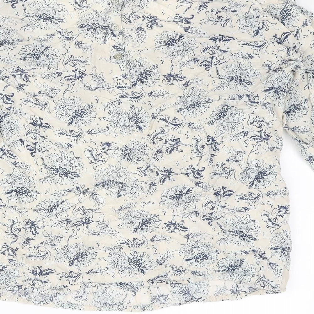 Womens UK Size 12 M&Co Beige Basic Blouse
