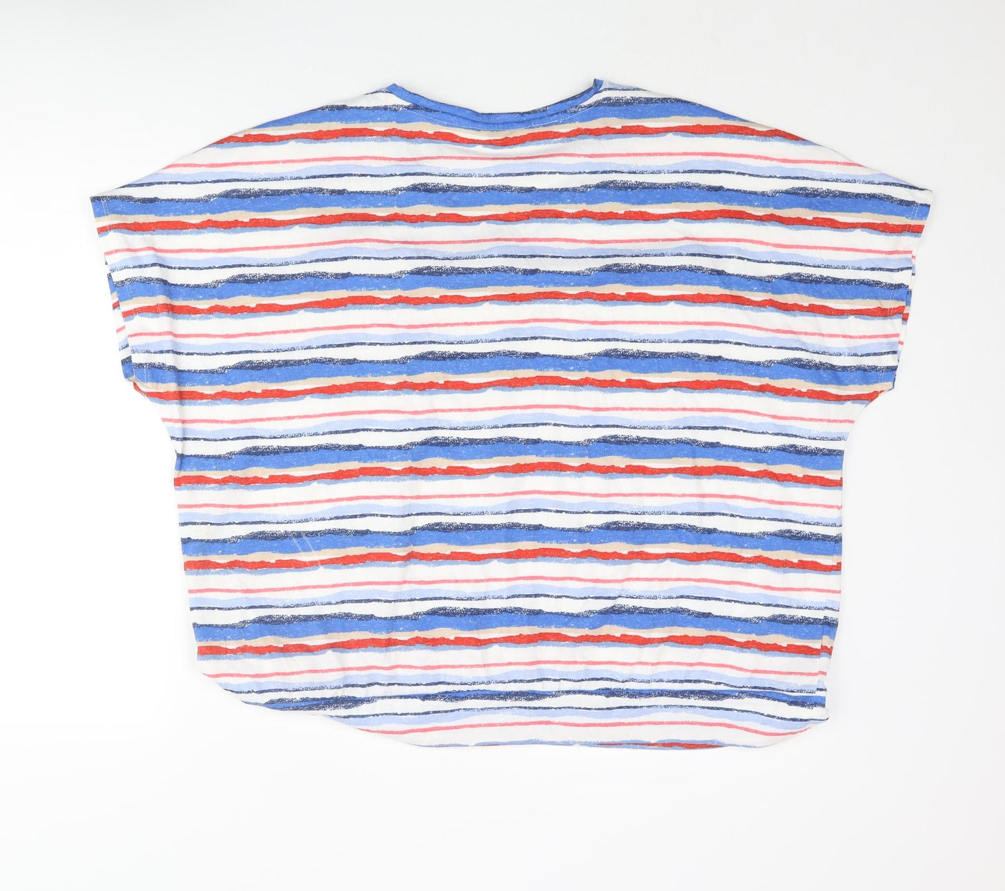 EWM Womens Multicoloured Striped Polyester Basic Blouse Size 18 V-Neck - Button Detail Size 18-20