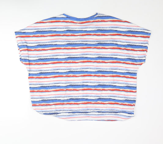 EWM Womens Multicoloured Striped Polyester Basic Blouse Size 18 V-Neck - Button Detail Size 18-20